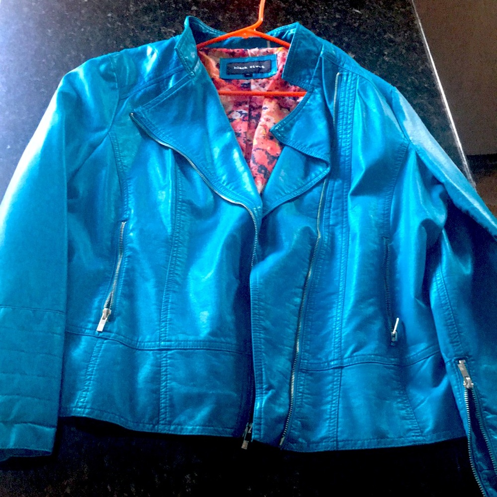 Leather- Faux turquoise Wilson’s jacket